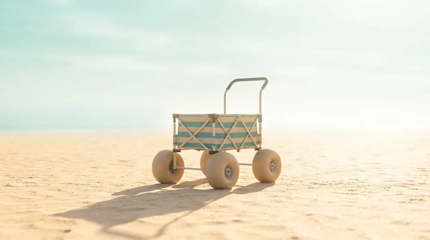Beach cart on the sand
