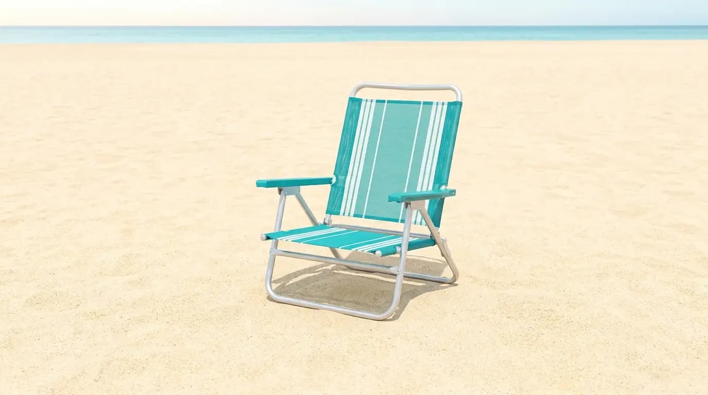 Beach chair on the sand