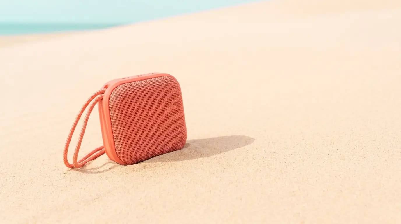 Waterproof speaker on the sand