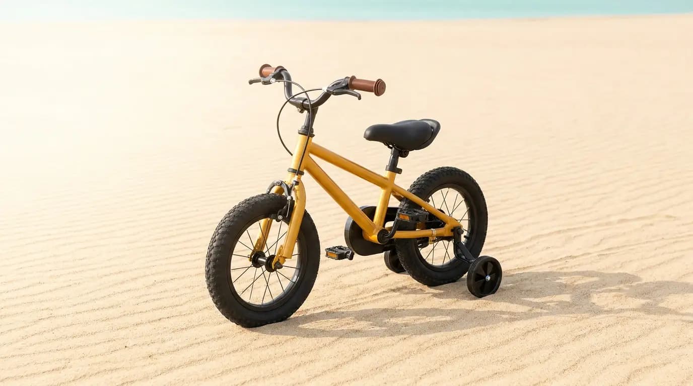 Toddler cruiser (training wheels) on the sand