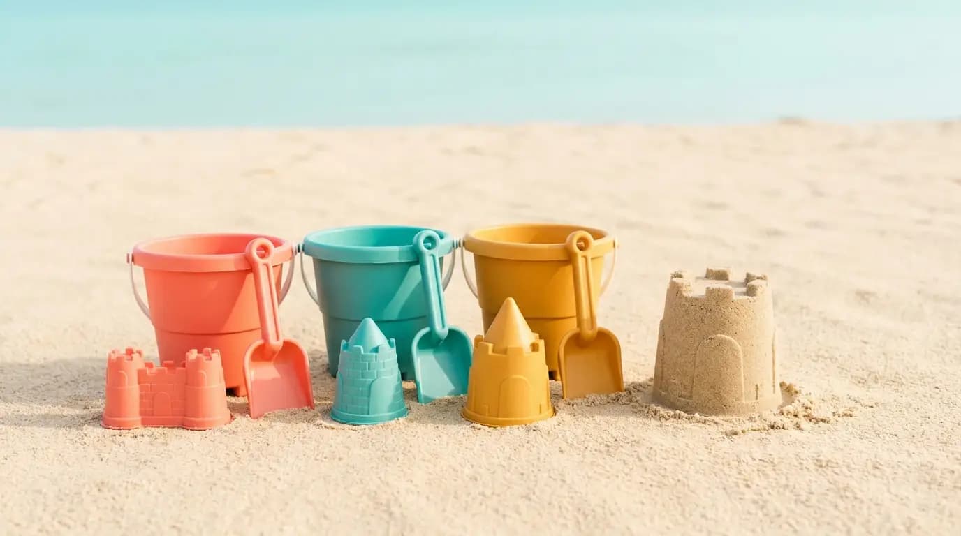 Sand-castle kit on the sand