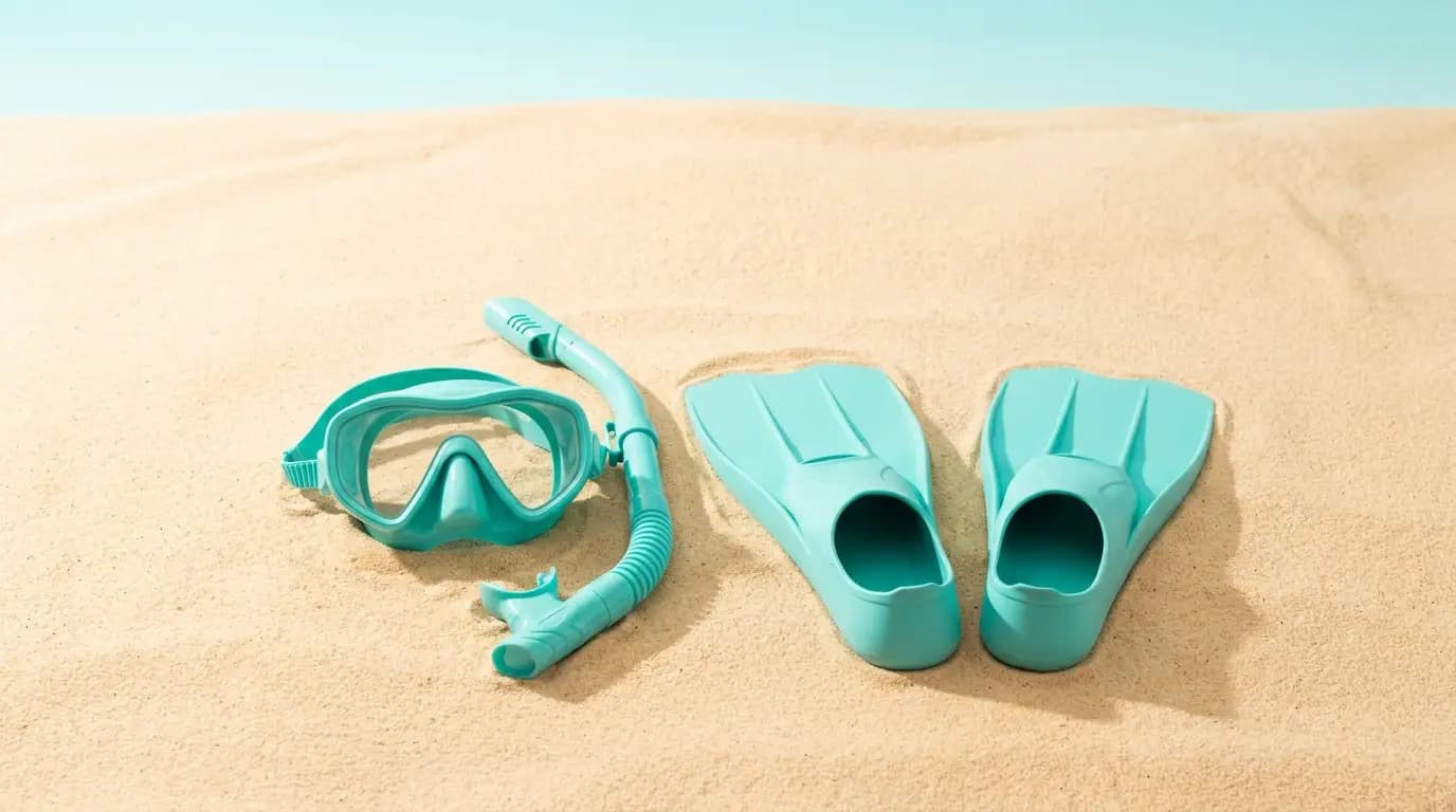 Snorkel set on the sand
