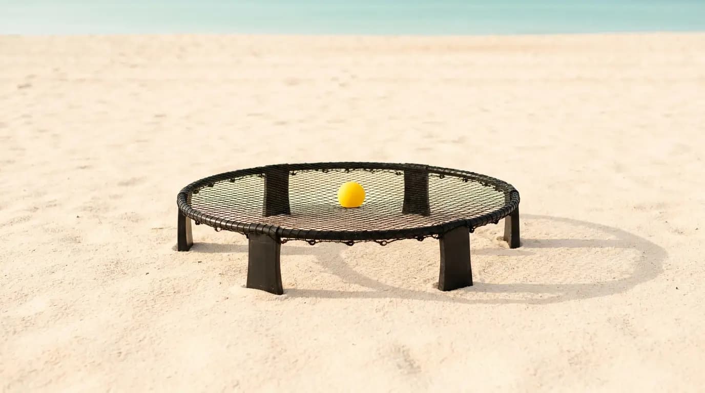 Spikeball set on the sand
